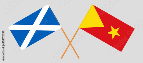 Free Download Crossed flags of Scotland and Tigray. Official colors. Correct proportion - GFXLoad