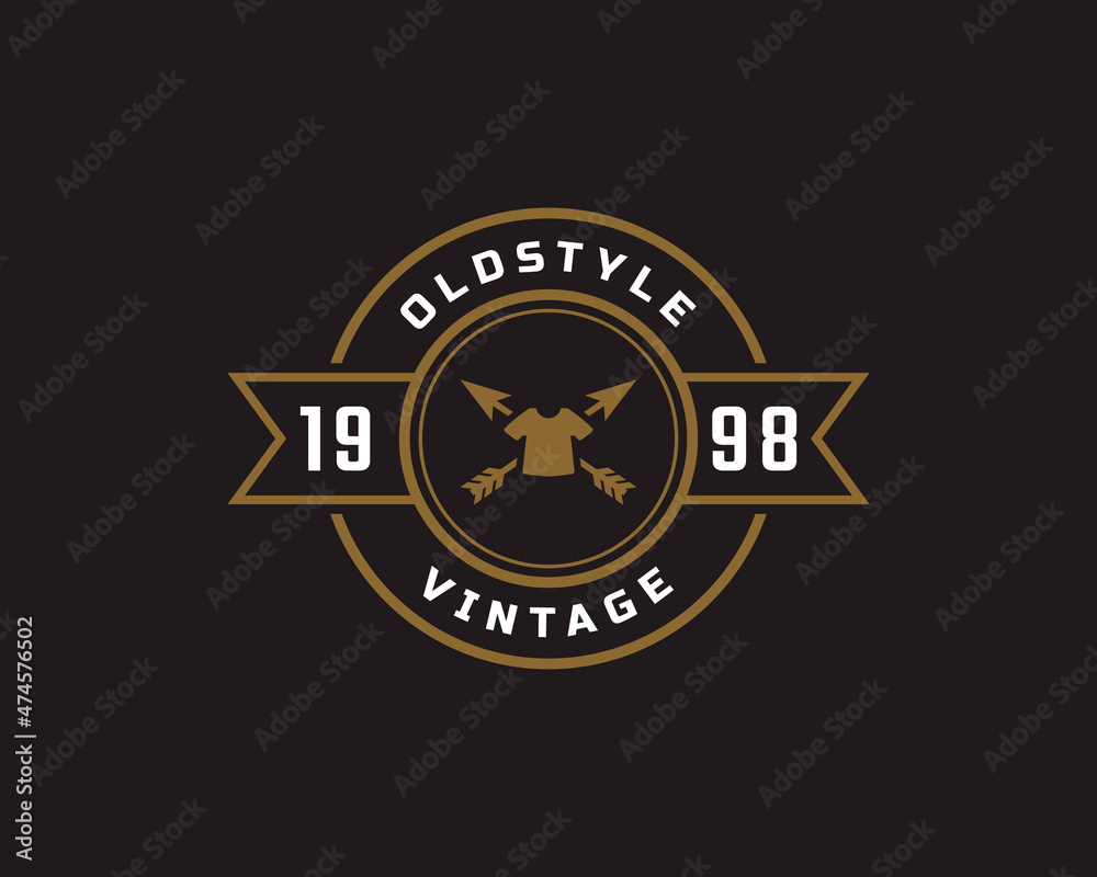 Fototapeta premium Classic Vintage Retro Label Badge for Clothing Apparel Old style Logo Emblem Design Template Element