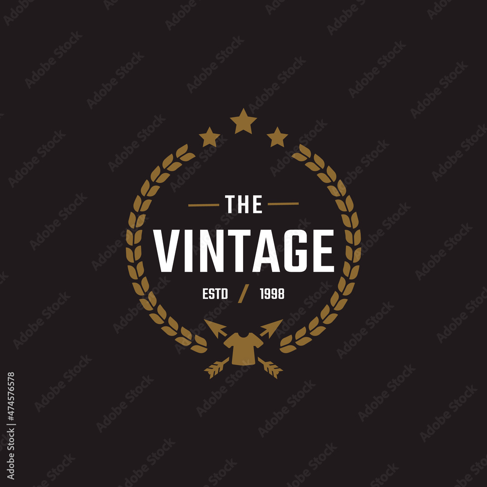 Classic Vintage Retro Label Badge for Clothing Apparel Old style Logo Emblem Design Template Element