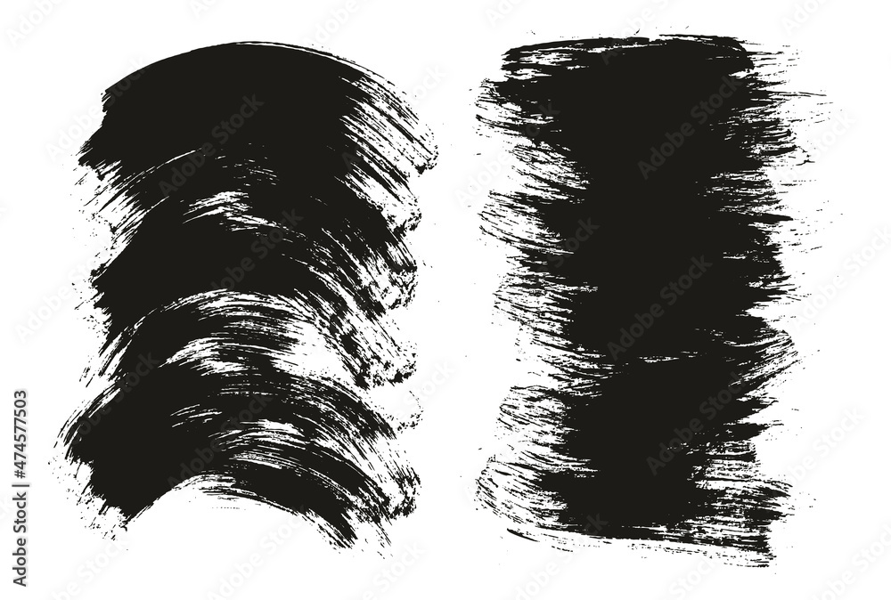 Obraz premium Round Brush Regular Long & Curved Background Mix Artist Brush High Detail Abstract Vector Background Mix Set 