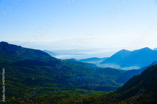 Mountain and sea view in Montenegro, landscape, panorama