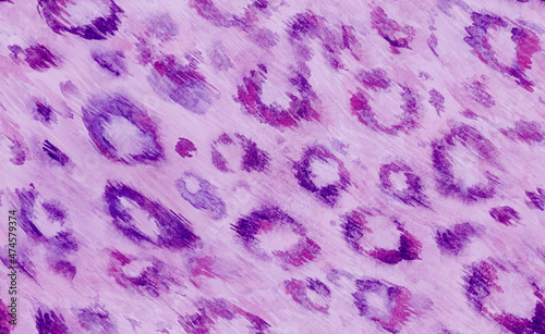 fashion purple animalistic seamless pattern painted in watercolor with leopard skin for textiles and surface design