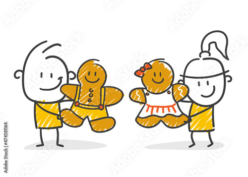 Strichfiguren / Strichmännchen: Lebkuchen. (Nr. 715)