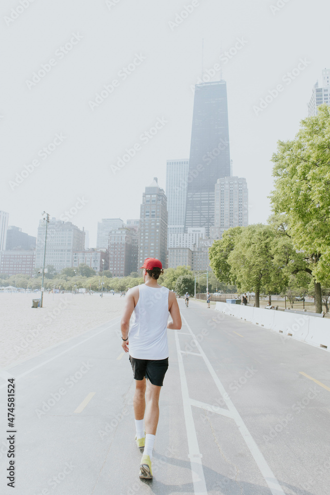 jogging in the city