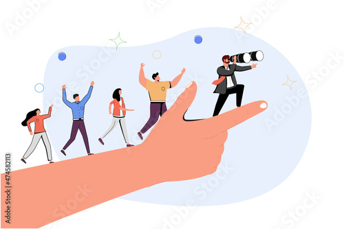 Leadership to lead team members, business direction to achieve goal or target, teamwork to success in work, businessman