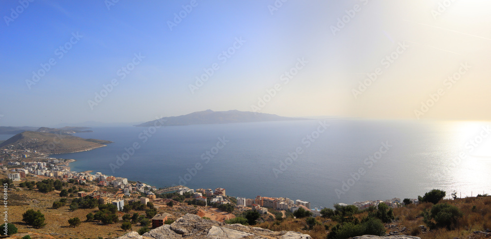 View of the Island Corfu from Saranda, Albania