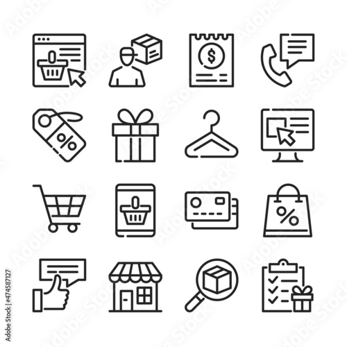 Online shopping line icons set. Modern thin line design. Outline symbols collection. Vector line icons