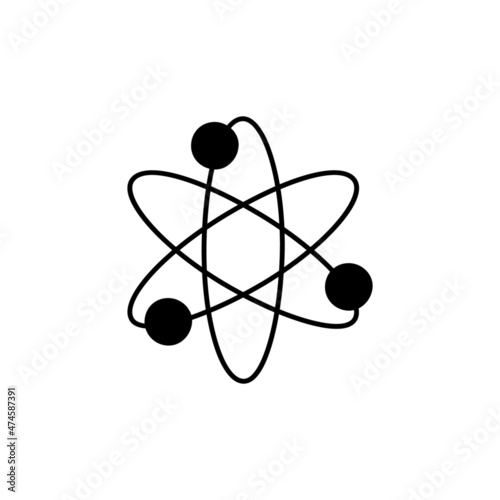 Sulfate Icon in black flat glyph, filled style isolated on white background