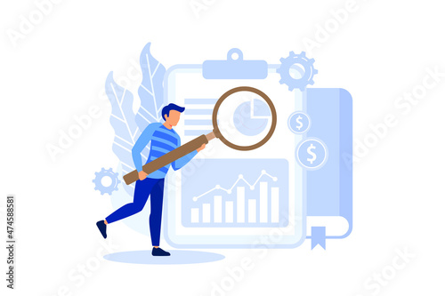 Cash flow statement flat design modern illustration