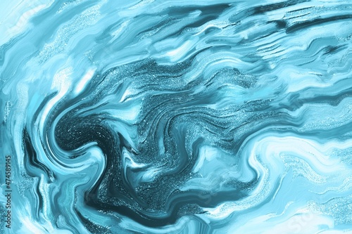 Canvastavla abstract blue water background with metallic effect for editing, minimalistic in