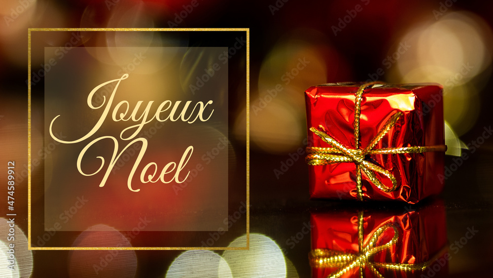 Joyeux Noel - Boże narodzenie, prezent, życzenia bożonarodzeniowe, francuski - obrazy, fototapety, plakaty 