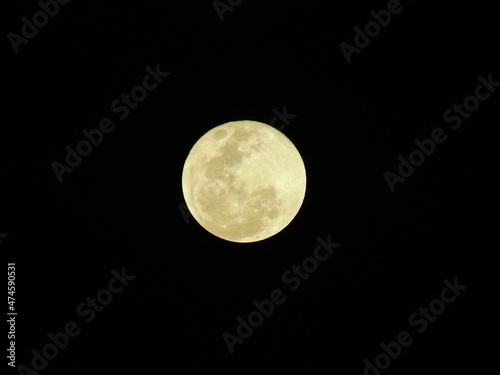 Fototapeta Naklejka Na Ścianę i Meble -  salvador, bahia, brazil - november 20, 2021: Full moon view in Salvador city.