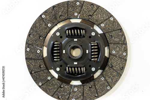 Car clutch plate on isolated white background