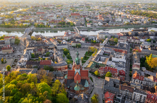 Panorama of Podgorze district in Cracow, Poland © Daniel Turbasa