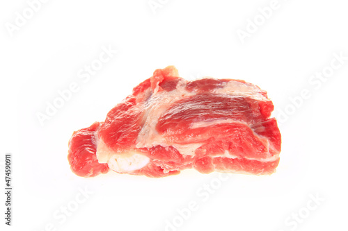 Fresh pork chop on a white background