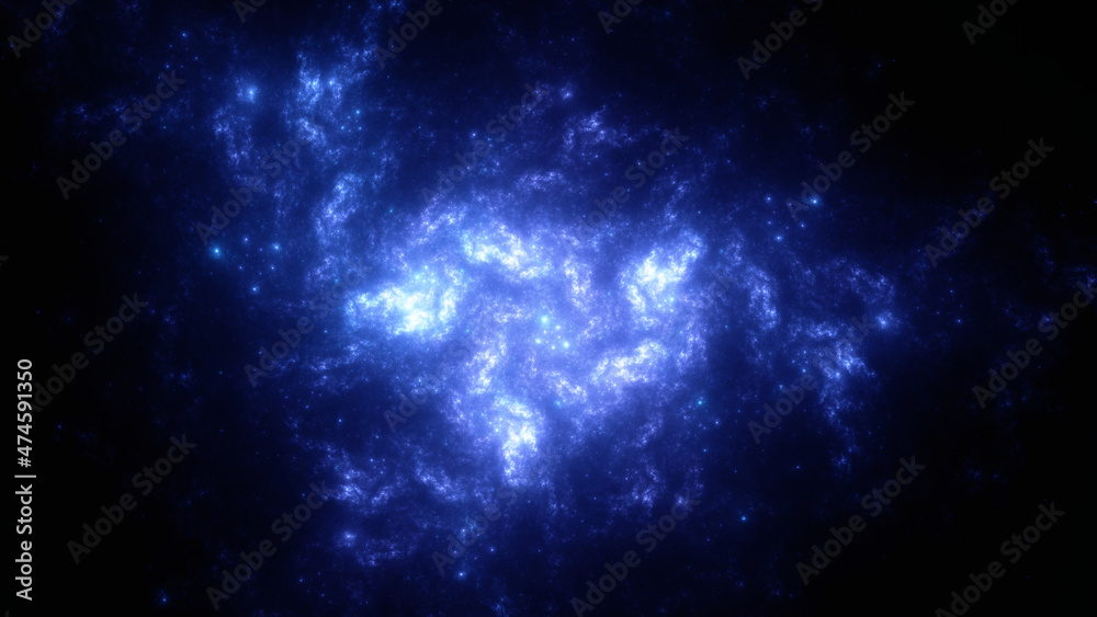 Abstract background, smooth blue lines on a black background Abstract background, smooth blue lines on a black background