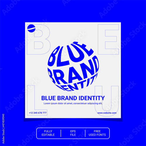 social media template for brand with blue identical color