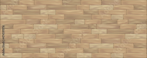 Natural beige stone block wall. Modern seamless pattern  vector illustration.