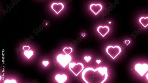 ハート キラキラ ピンク ラブリー 黒背景 [別Verあり]