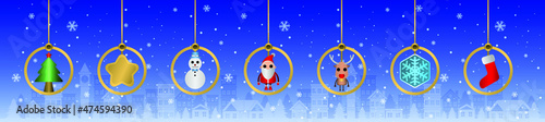 Set of Christmas decorations. Vector pattern. used for design and decoration new year greeting card christmas greeting card
