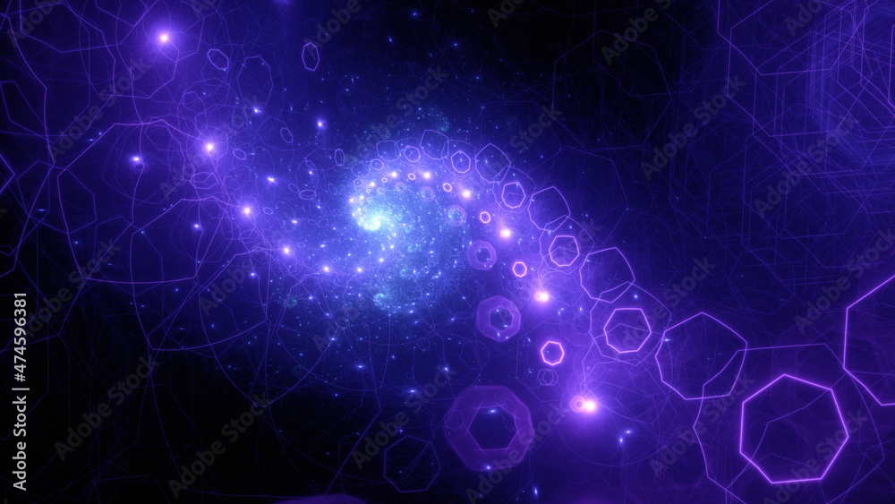 Obraz premium Abstract background, smooth blue lines on a black background