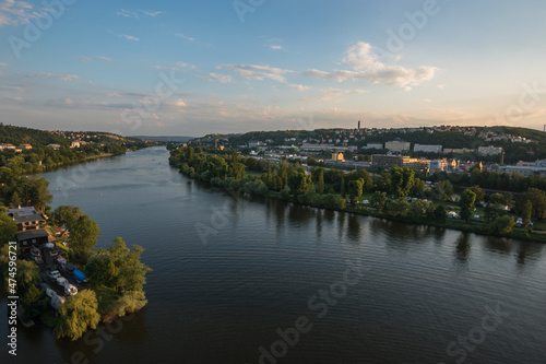 Prague, Czech Republic, June 2019 - beautiful summer day by the Vltava River