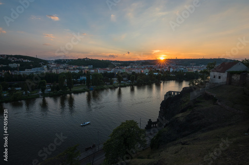 View of a beautiful sunset at Vysehrad - Prague, Czech Republic