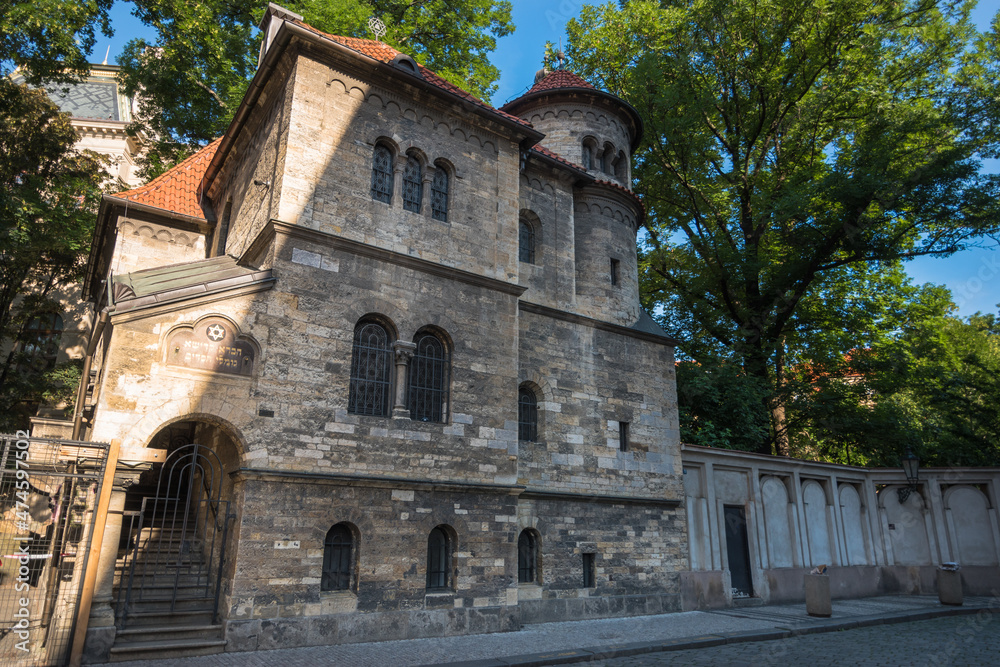 Fototapeta premium External view of Klausen Synagogue at Prague's Jewish Quarter - Prague, Czech Republic