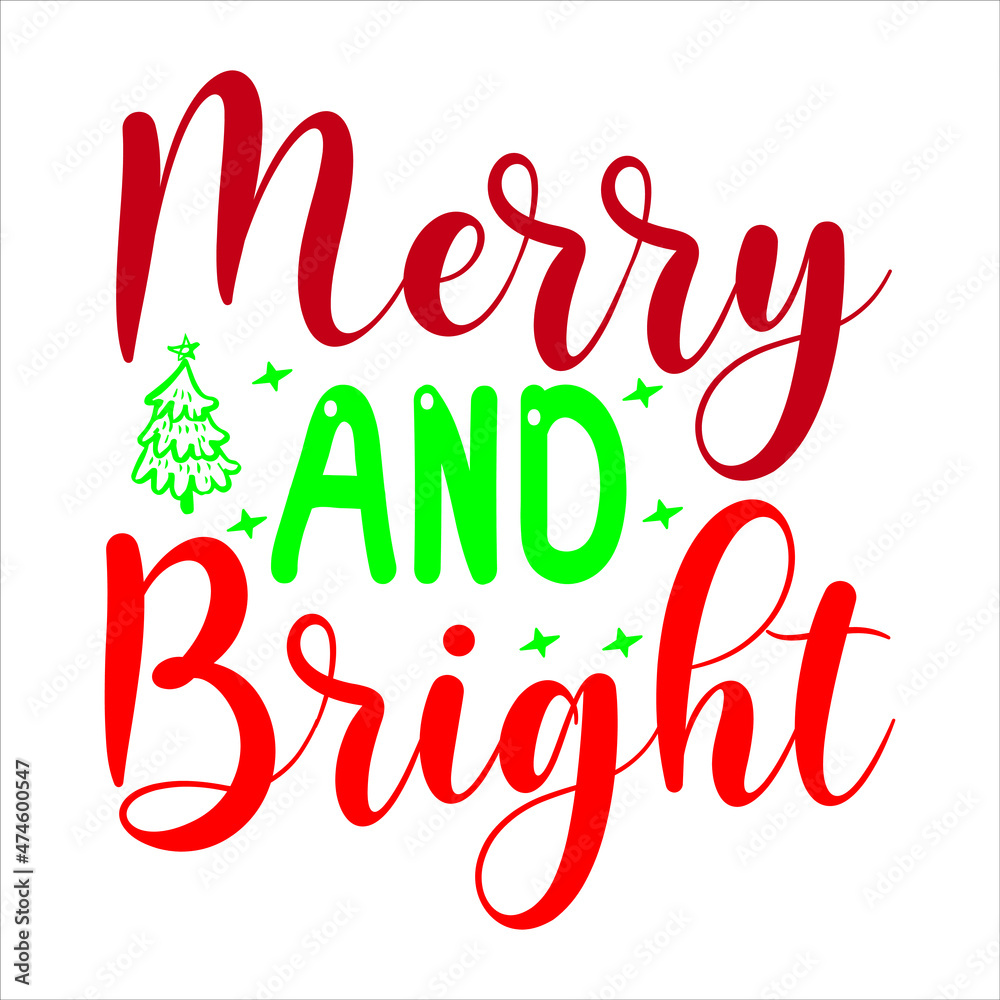 Christmas svg design Merry And Bright