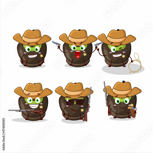 Cool cowboy chocolate sugar candy cartoon character with a cute hat