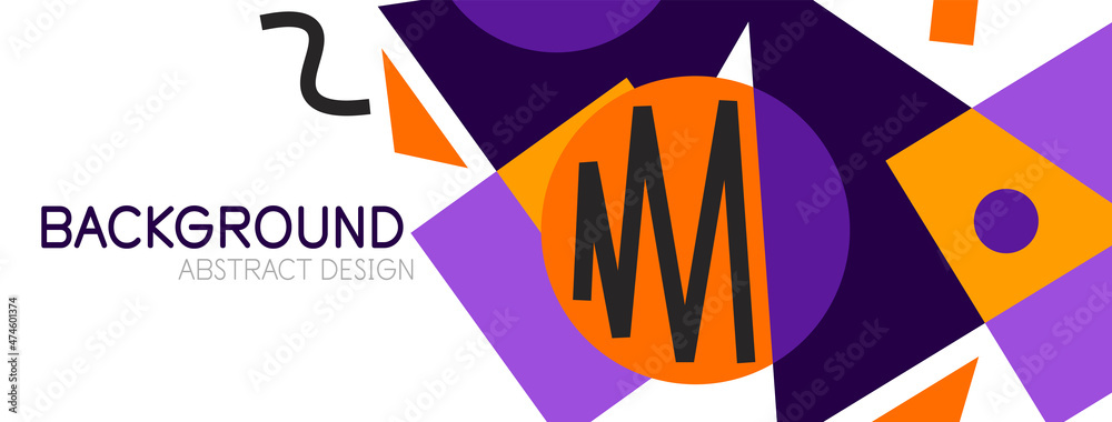 Fototapeta premium Abstract background. Blocks, lines, triangles, circles composition. Techno or business concept for wallpaper, banner, background, landing page