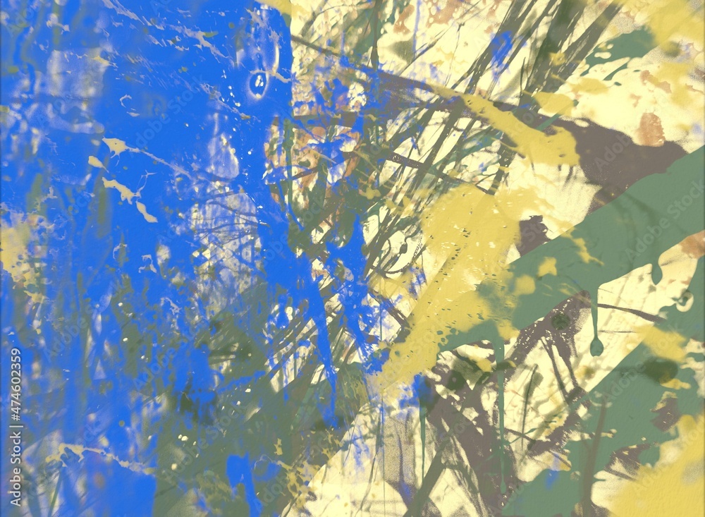Fototapeta premium Colorful paint splashes. Abstract colorful ink pattern. Texture backdrop for various projects.
