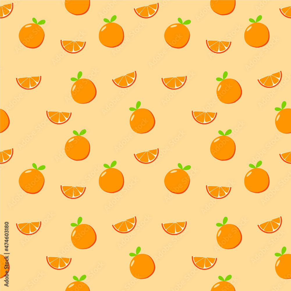 Obraz premium Orange fruit seamless pattern.