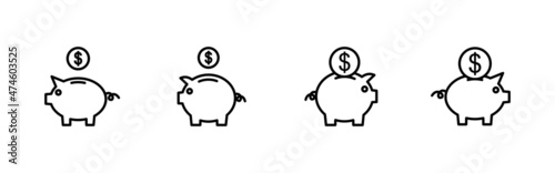 Bank icons set. Bank sign and symbol, museum, university