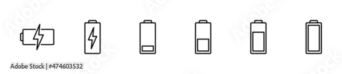 Battery icons set. battery Charging sign. battery charge level