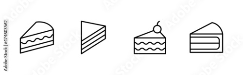 Cake icons set. Cake sign and symbol. Birthday cake icon