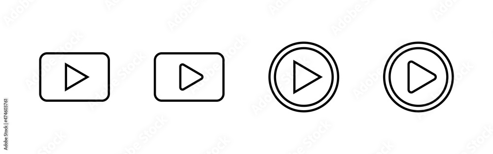 Play Icons set. Play button sign and symbol Play Icons set. Play button sign and symbol