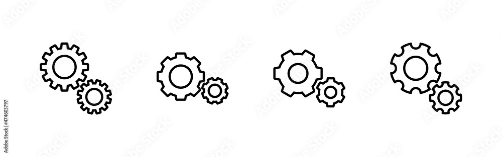 Setting Icons set. Cog Settings sign and symbol. Gear Sign