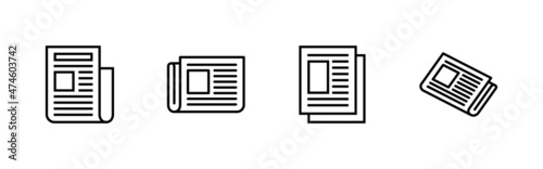Newspaper icons set. news paper sign and symbolign