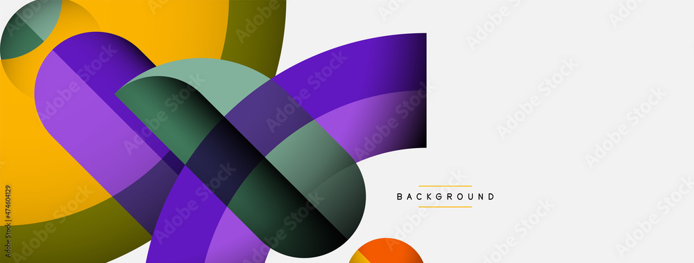 Geometric abstract background. Round shapes, circles, lines composition for wallpaper banner background or landing page Geometric abstract background. Round shapes, circles, lines composition for wallpaper banner background or landing page