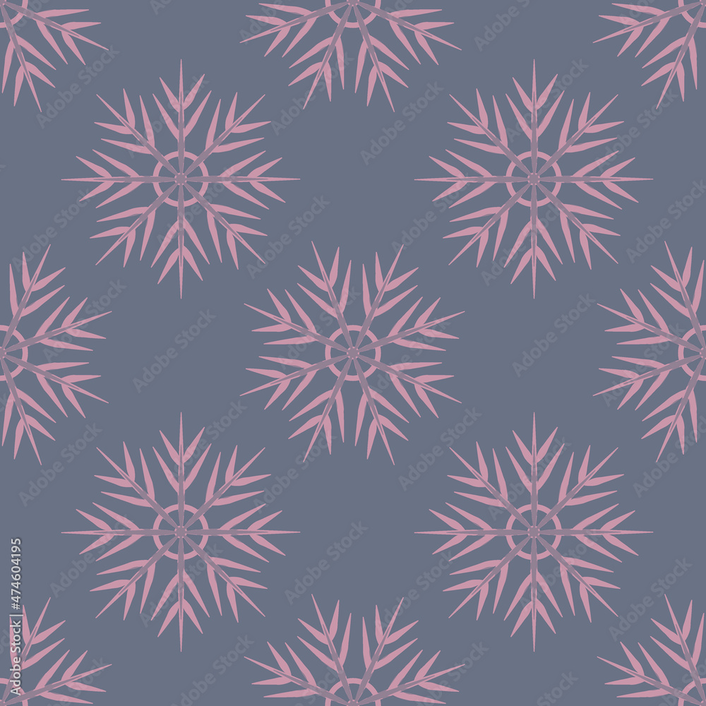 A seamless pattern on a square background is snowflakes. Design element A seamless pattern on a square background is snowflakes. Design element