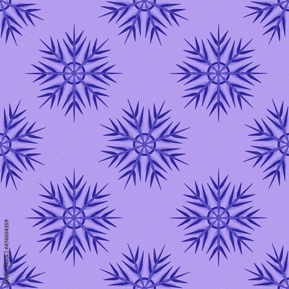 A seamless pattern on a square background is snowflakes. Design element A seamless pattern on a square background is snowflakes. Design element