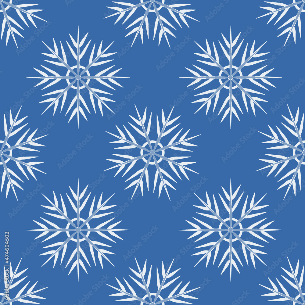 A seamless pattern on a square background is snowflakes. Design element A seamless pattern on a square background is snowflakes. Design element