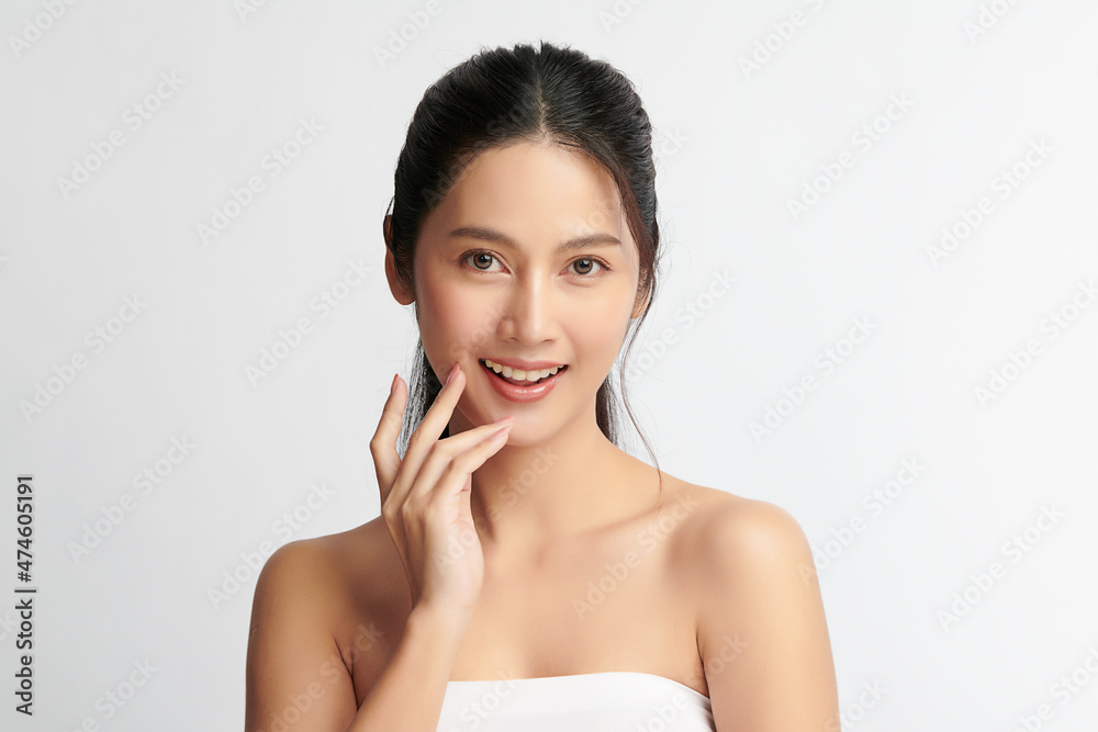 Beautiful young asian woman with clean fresh skin on white background, Face care, Facial treatment, Cosmetology, beauty and spa, Asian women portrait. Beautiful young asian woman with clean fresh skin on white background, Face care, Facial treatment, Cosmetology, beauty and spa, Asian women portrait.