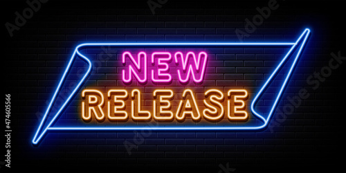 new release neon sign. neon symbol