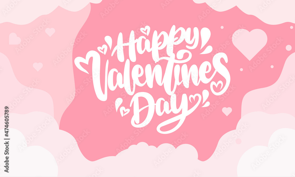 Naklejka premium Hand drawn valentines day wallpaper pink background