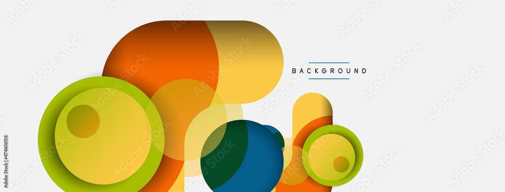 Vector round shapes circles minimal geometric background. Vector illustration for wallpaper banner background or landing page Vector round shapes circles minimal geometric background. Vector illustration for wallpaper banner background or landing page