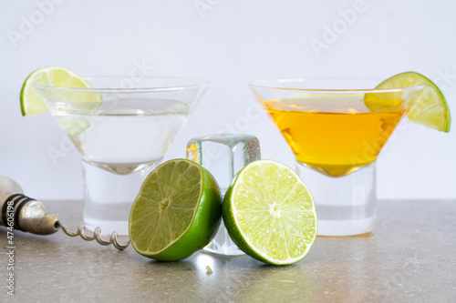 two small lime cocktails 