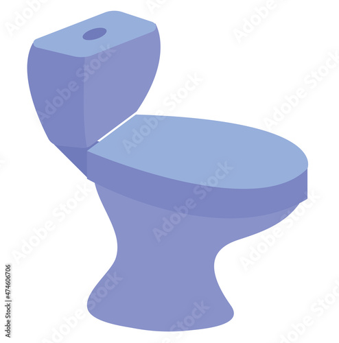 Ceramic toilet and flush barrels. Toilet plumbing equipment. Vector stock illustration isolated on white background.