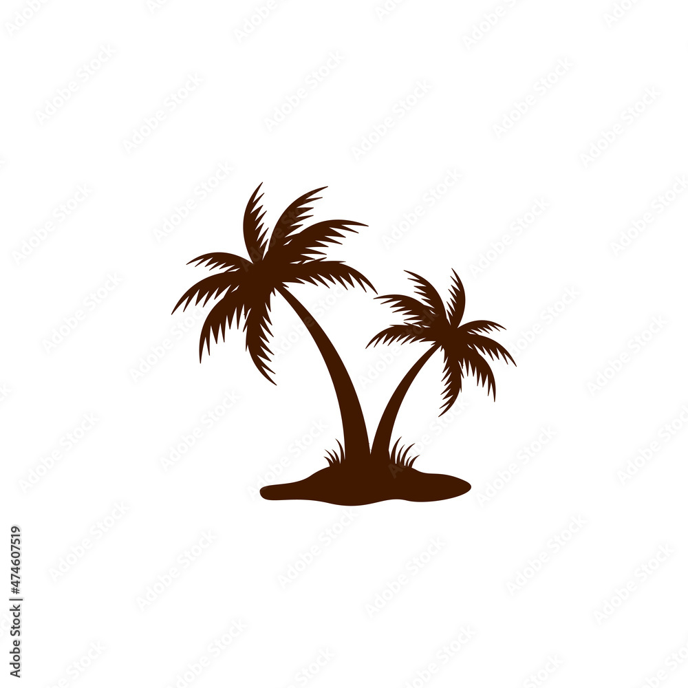 palm tree logo icon design template vector